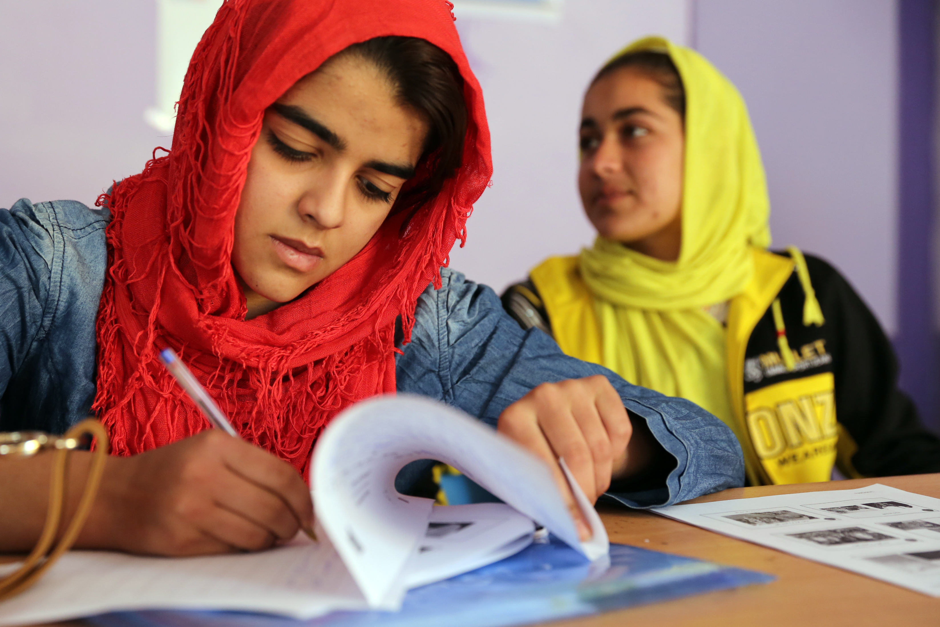 Afghan women participating in media training