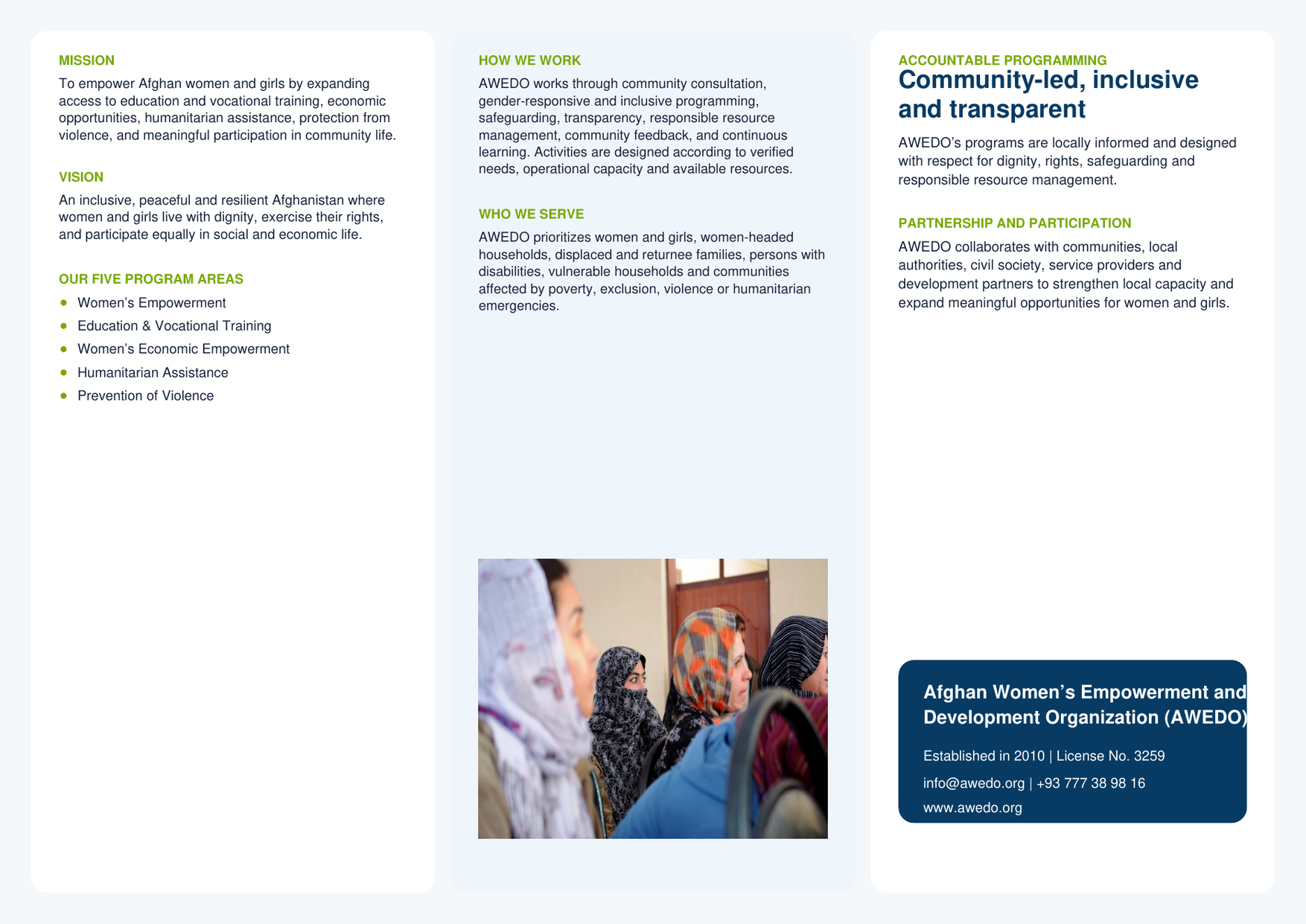 AWEDO brochure inside panels preview