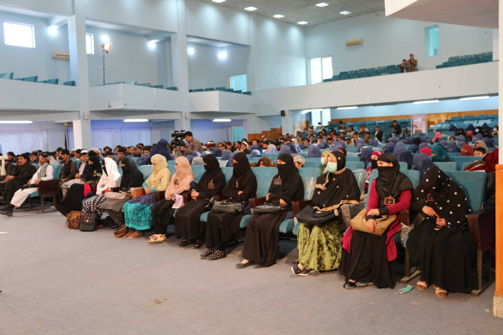 Audience attending AWEDO live election debate show at SRTN Hall in Kabul